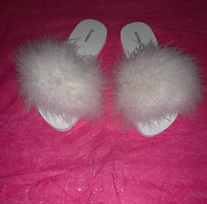 White Fluffy Slides