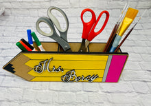 Load image into Gallery viewer, Personalized Pencil box | Teacher Pencil Organization | Teacher gift| Name Plate