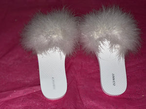 White Fluffy Slides