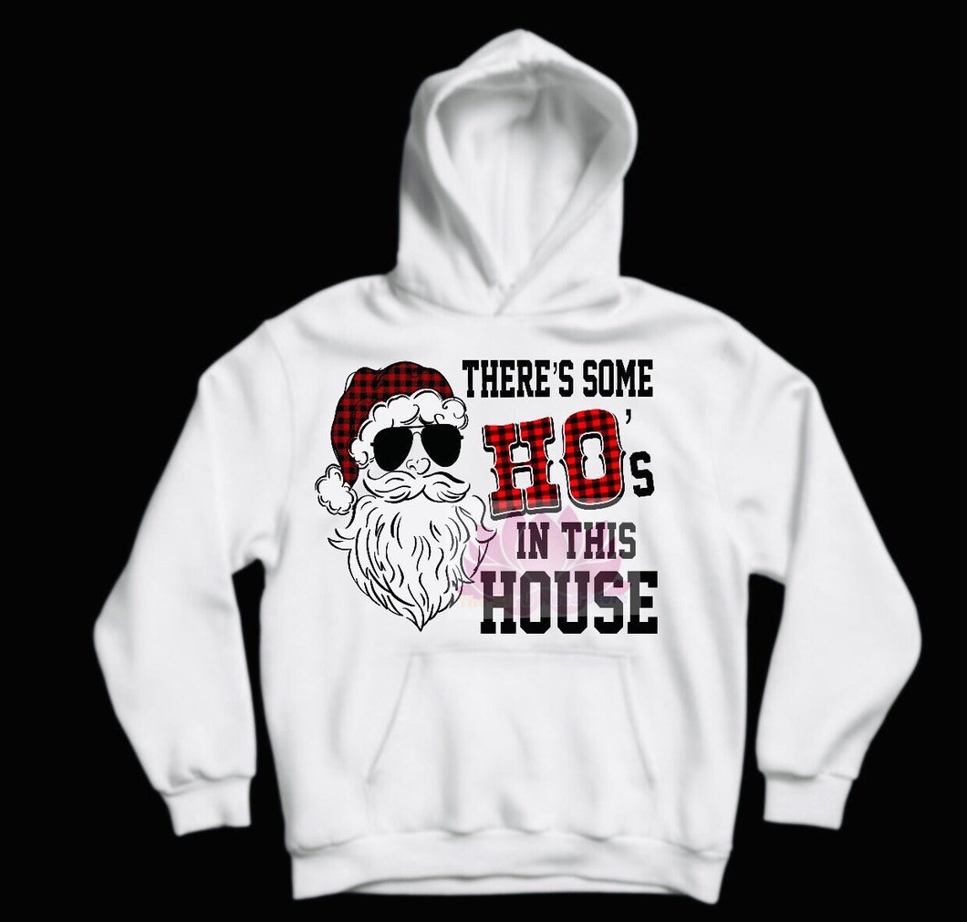 WAP Santa Sweatshirt, WAP. Hooded Sweatshirt,Funny Christmas Sweatshirt, There’s some Ho’s in this house Hooded Sweatshirt