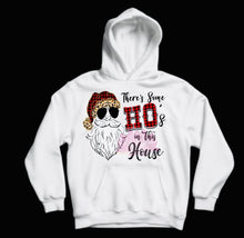 Load image into Gallery viewer, WAP Santa Sweatshirt, WAP. Hooded Sweatshirt,Funny Christmas Sweatshirt, There’s some Ho’s in this house Hooded Sweatshirt