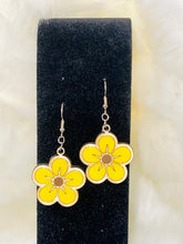 Load image into Gallery viewer, Laser cut Hand painted Yellow Earrings