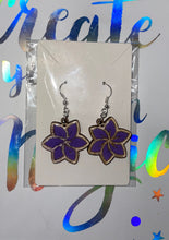 Load image into Gallery viewer, Laser cut Purple Hand painted earrings