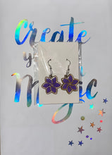 Load image into Gallery viewer, Laser cut Purple Hand painted earrings