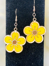 Load image into Gallery viewer, Laser cut Hand painted Yellow Earrings