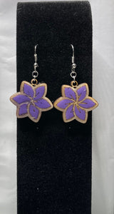 Laser cut Purple Hand painted earrings