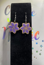 Load image into Gallery viewer, Laser cut Purple Hand painted earrings