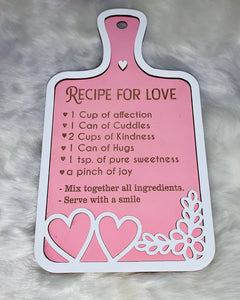 Recipe for Love Accent Cutting board