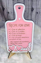 Load image into Gallery viewer, Recipe for Love Accent Cutting board