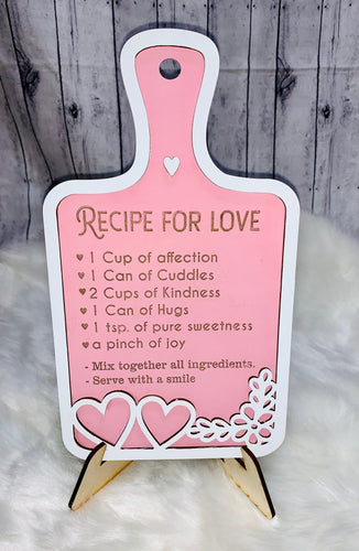 Recipe for Love Accent Cutting board