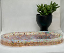 Load image into Gallery viewer, Resin Vanity Tray - Resin Tray, Oval Tray, Jewelry Tray, Jewelry Dish, Trinket Tray