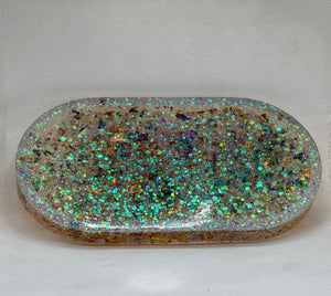 Resin Vanity Tray - Resin Tray, Oval Tray, Jewelry Tray, Jewelry Dish, Trinket Tray