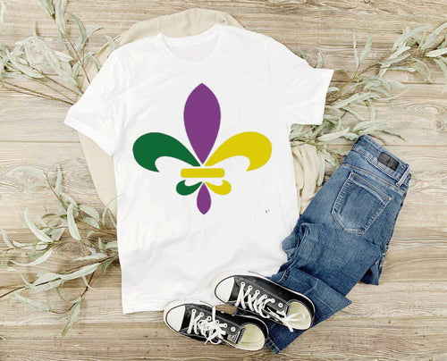 Fleur De Lis Shirt | Sweatshirts For Women | Fat Tuesday Mardi Gras New Orleans Louisiana Long Sleeve Crewneck Sweater Shirt For Men/ Women