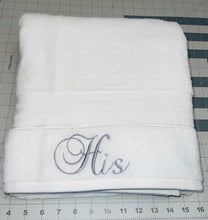 Load image into Gallery viewer, Embroidered His &amp; Hers White Towels