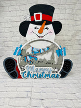 Load image into Gallery viewer, Chunky Winter Snowman, Wood snowman, standing snowman, Winter decor, Christmas decor, Table decor