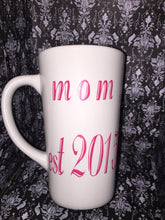 Load image into Gallery viewer, Mom and / Dad Customized Mugs; New Parent(s) Gift, His/Hers Mugs, Baby Shower Gift, Baby Gift, Coffee/Tea Lover Gift; Expecting Parents