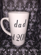 Load image into Gallery viewer, Mom and / Dad Customized Mugs; New Parent(s) Gift, His/Hers Mugs, Baby Shower Gift, Baby Gift, Coffee/Tea Lover Gift; Expecting Parents