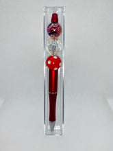 Load image into Gallery viewer, Red &amp; White Beaded Pen