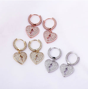 Women’s Gold Plated broken heart Earrings