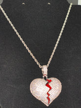 Load image into Gallery viewer, Broken Heart Iced Out pendant Necklace