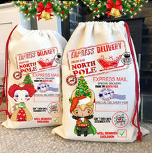 Load image into Gallery viewer, Christmas Santa Sack Personalized Bag Presents Kid Family Children Christmas Present Bag Toys Gifts Jumbo Size Bag Oversized Santa Bag Sack