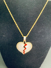 Load image into Gallery viewer, Broken Heart Iced Out pendant Necklace