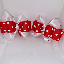 Load image into Gallery viewer, Red &amp; White Polka Dot hair bow