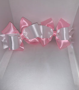 Pink & White Loopy bow