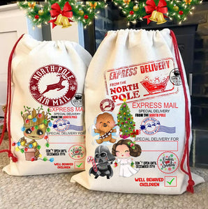 Christmas Santa Sack Personalized Bag Presents Kid Family Children Christmas Present Bag Toys Gifts Jumbo Size Bag Oversized Santa Bag Sack