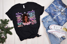 Load image into Gallery viewer, Inspirational T-shirt, God says you are, black women, black girl, black girl you are beautiful, you are strong, you are enough,