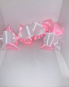 Pink & White Loopy bow