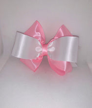 Load image into Gallery viewer, Pink &amp; White Loopy bow