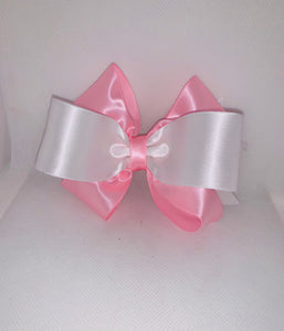 Pink & White Loopy bow