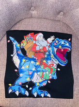 Load image into Gallery viewer, Dtf Kids T-shirt / Santa riding a T-Rex