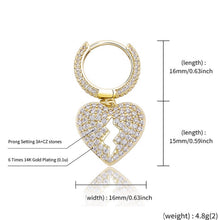 Load image into Gallery viewer, Women’s Gold Plated broken heart Earrings