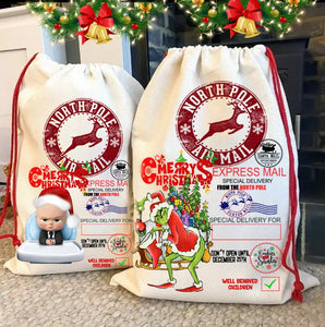 Christmas Santa Sack Personalized Bag Presents Kid Family Children Christmas Present Bag Toys Gifts Jumbo Size Bag Oversized Santa Bag Sack