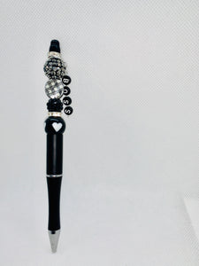 Beaded Ink Pen/Boss beaded Name