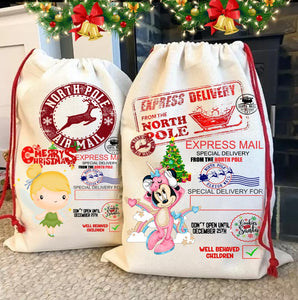 Christmas Santa Sack Personalized Bag Presents Kid Family Children Christmas Present Bag Toys Gifts Jumbo Size Bag Oversized Santa Bag Sack