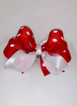 Load image into Gallery viewer, Red &amp; White Polka Dot hair bow