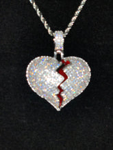 Load image into Gallery viewer, Broken Heart Iced Out pendant Necklace