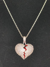 Load image into Gallery viewer, Broken Heart Iced Out pendant Necklace