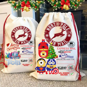 Christmas Santa Sack Personalized Bag Presents Kid Family Children Christmas Present Bag Toys Gifts Jumbo Size Bag Oversized Santa Bag Sack