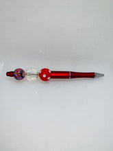 Load image into Gallery viewer, Red &amp; White Beaded Pen