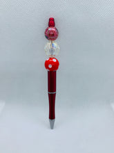 Load image into Gallery viewer, Red &amp; White Beaded Pen