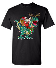 Load image into Gallery viewer, Dtf Kids T-shirt / Santa riding a T-Rex