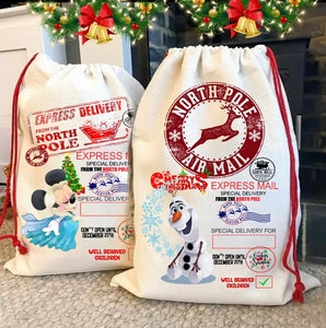 Christmas Santa Sack Personalized Bag Presents Kid Family Children Christmas Present Bag Toys Gifts Jumbo Size Bag Oversized Santa Bag Sack