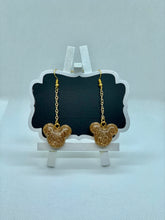 Load image into Gallery viewer, Gold glitter Mouse head earrings